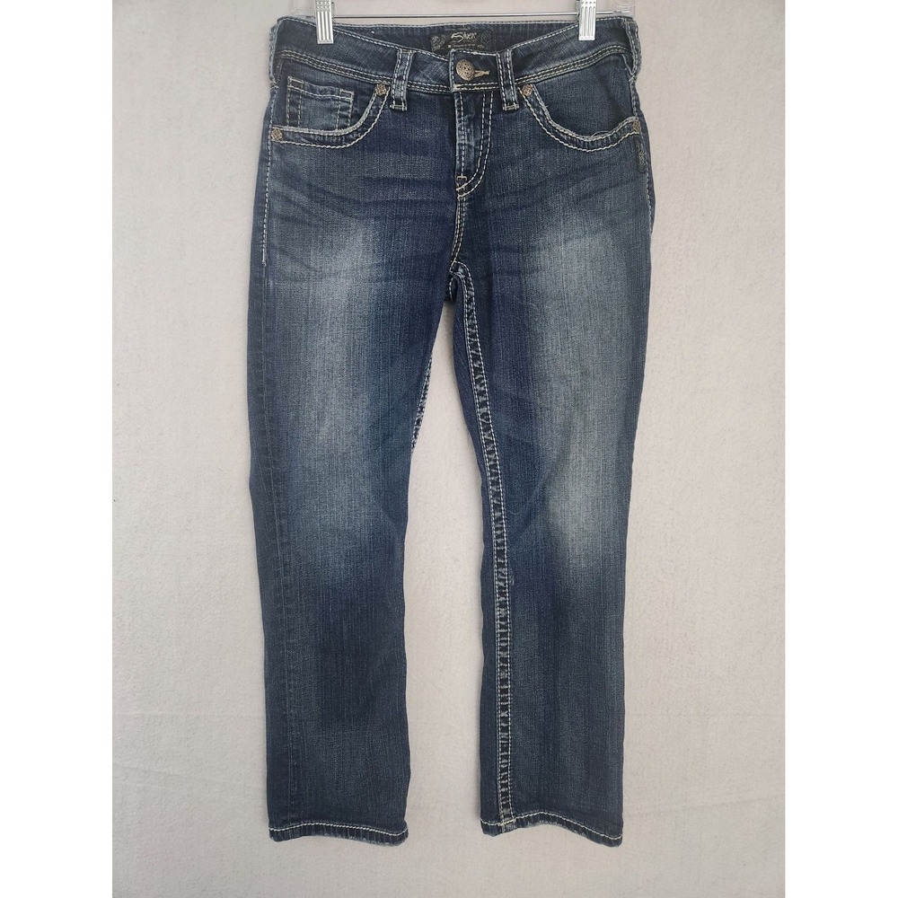 Silver Jeans Natsuki Capri Jeans W 28 Denim‎ Blue Cotton Blend